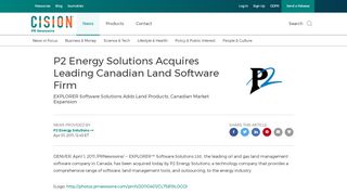 
                            5. P2 Energy Solutions Acquires Leading Canadian Land Software Firm
