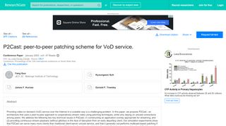 
                            5. P2Cast: peer-to-peer patching scheme for VoD service ...