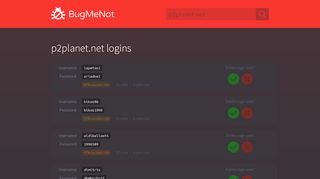 
                            6. p2planet.net passwords - BugMeNot
