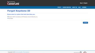 
                            7. PA CareerLink® - Forgot Keystone ID