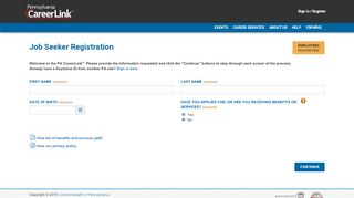 
                            5. PA CareerLink® - Job Seeker Registration