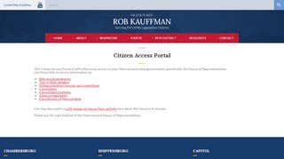 
                            6. PA State Rep. - Citizen Access Portal - Rob Kauffman