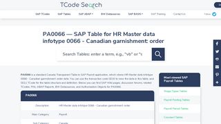 
                            6. PA0066 - HR Master data infotype 0066 - Canadian …