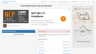 
                            1. Pace Default Router Login and Password - Clean CSS
