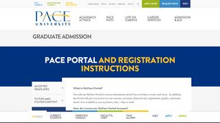 
                            3. Pace Portal and Registration Instructions | Graduate Admission