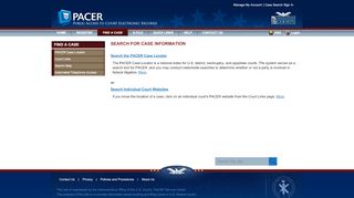 
                            4. PACER Case Locator - Public Access to Court Electronic ...