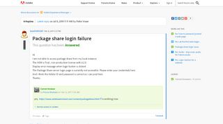 
                            6. Package share login failure | Adobe Community - Adobe Forums