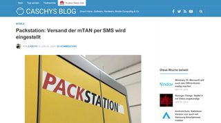 
                            8. Packstation: Versand der mTAN per SMS wird …