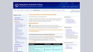 
                            7. Pädagogische Hochschule Freiburg: Bewerbung