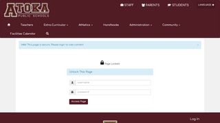 
                            2. Page Login - Atoka Public Schools