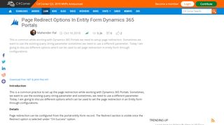 
                            8. Page Redirect Options In Entity Form Dynamics 365 Portals - C# Corner