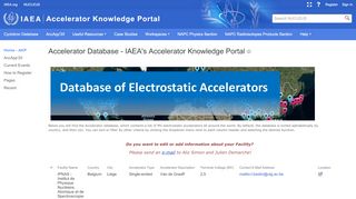 
                            3. Pages - Accelerator Database - IAEA's Accelerator Knowledge Portal