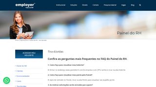 
                            2. Painel do RH - tira duvidas - Employer | Tudo do RH