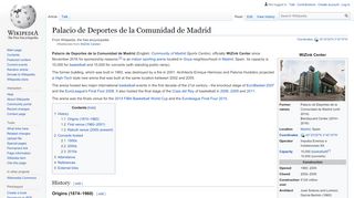 
                            6. Palacio de Deportes de la Comunidad de Madrid - Wikipedia