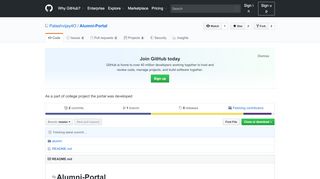 
                            2. Palashvijay4O/Alumni-Portal: As a part of college project the ... - GitHub