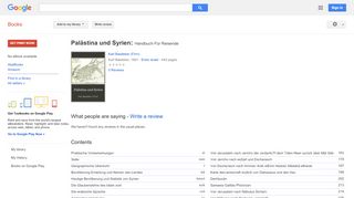 
                            9. Palästina und Syrien: Handbuch Für Reisende