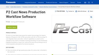 
                            4. Panasonic P2 Cast – Cloud Based News Production