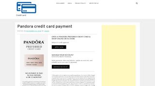 
                            9. Pandora credit card payment - Credit card