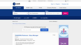 
                            5. Pandora Jobs in All Australia - SEEK