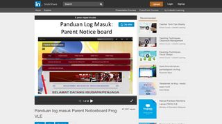 
                            3. Panduan log masuk Parent Noticeboard Frog VLE