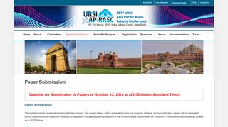 
                            5. Paper Submission – Welcome to 2019 URSI Asia Pacific Radio ...