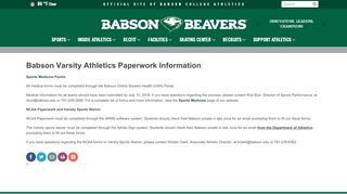 
                            8. Paperwork for Varsity Athletes - Babson