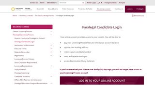 
                            8. Paralegal Candidate Login | Law Society of Ontario