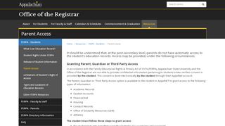 
                            4. Parent Access - Office of the Registrar - Appalachian State University