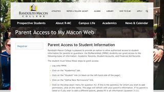 
                            2. Parent Access to My Macon Web :: Randolph-Macon College
