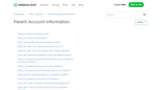 
                            2. Parent Account Information – Greenlight