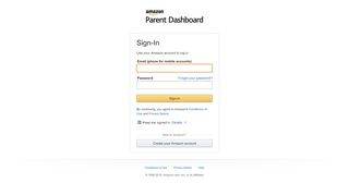 
                            2. Parent Dashboard - Amazon.com