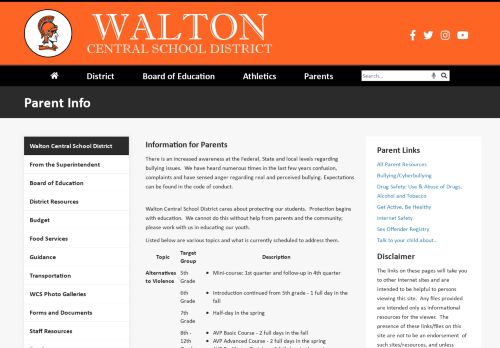 
                            9. Parent Info - Walton - Walton Central School District