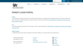 
                            2. Parent Login Portal – Santa Barbara Unified School District