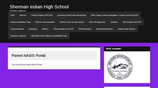 
                            8. Parent NASIS Portal | Sherman Indian High School