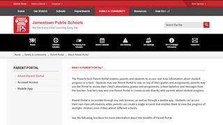 
                            1. Parent Portal / About Parent Portal - Jamestown Public Schools