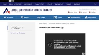 
                            2. Parent Portal - Allen ISD