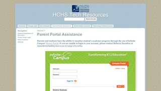 
                            3. Parent Portal Assistance - HCHS Tech Resources - Google Sites