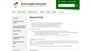 
                            4. Parent Portal - École Argyle Secondary