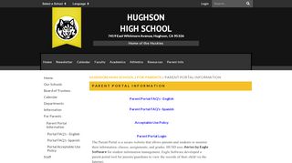 
                            3. Parent Portal Information - Hughson High School