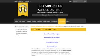 
                            2. Parent Portal Information - Hughson Unified School District