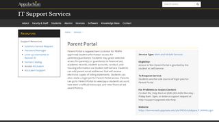 
                            1. Parent Portal - IT Support Services - Appalachian State University