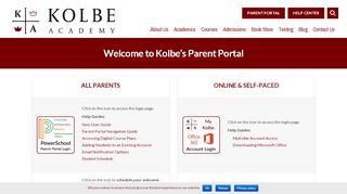 
                            4. Parent Portal - Kolbe Academy