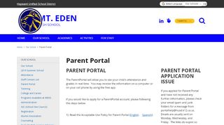 
                            7. Parent Portal - Mt. Eden High School - School Loop