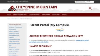 
                            5. Parent Portal (My Campus) - Cheyenne Mountain School District 12