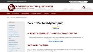 
                            4. Parent Portal (MyCampus) - Cheyenne Mountain Junior High