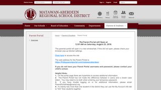 
                            10. Parent Portal / Overview - Matawan-Aberdeen Regional School District