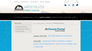 
                            6. Parent Portal / Parent/Student Portal Page - Amphitheater School District