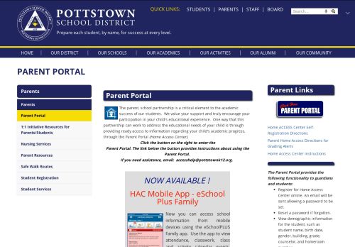 
                            6. Parent Portal - Pottstown School District