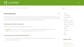 
                            4. Parent Portal Setup – MasteryConnect Support Center