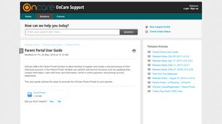 
                            4. Parent Portal User Guide : OnCare Support